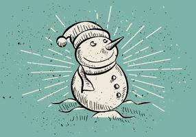 Fonds de bonhomme de neige dessiné à la main vintage vintage gratuit