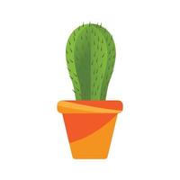 cactus en illustration vectorielle de logo de pot de fleurs vecteur