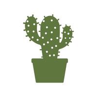 cactus en illustration vectorielle de logo de pot de fleurs vecteur