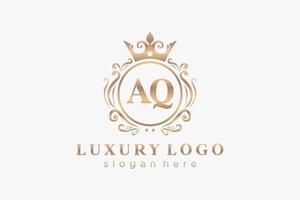 modèle initial de logo de luxe royal de lettre aq dans l'art vectoriel pour le restaurant, la royauté, la boutique, le café, l'hôtel, l'héraldique, les bijoux, la mode et d'autres illustrations vectorielles.