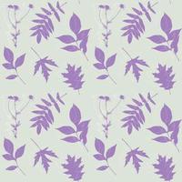 silhouette de camomille et de feuilles, couleur pastel violette, motif. timbre, empreinte, herbier, vintage. vecteur