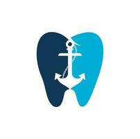 modèle de conception d'icône de logo de dentiste de dent dentaire d'ancrage. inspiration de modèle de conception de logo dentaire d'ancrage vecteur