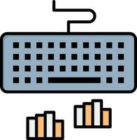 clavier type d'interface tapant plat couleur icône vecteur icône modèle de bannière