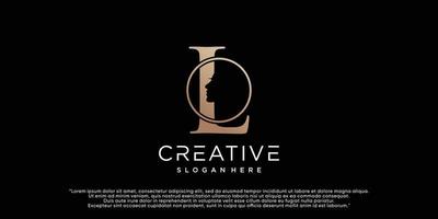 lettre l logo avec vecteur premium de concept créatif