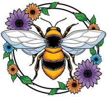 symbole de mascotte d'abeille vecteur