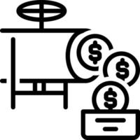 icône de ligne pour le flux d'argent vecteur