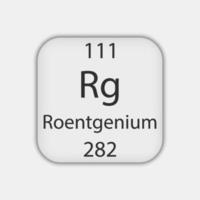 symbole de roentgenium. élément chimique du tableau périodique. illustration vectorielle. vecteur