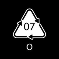 o 07 symbole du code de recyclage. signe de polyéthylène de vecteur de recyclage en plastique.