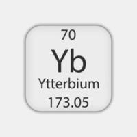 symbole de l'ytterbium. élément chimique du tableau périodique. illustration vectorielle. vecteur