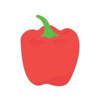icône de poivron rouge. illustration vectorielle d'un design plat de poivron rouge sur fond blanc. vecteur