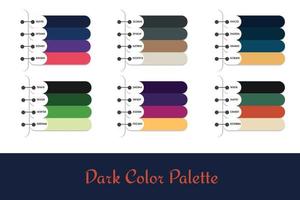 6 palettes de couleurs sombres différentes vecteur