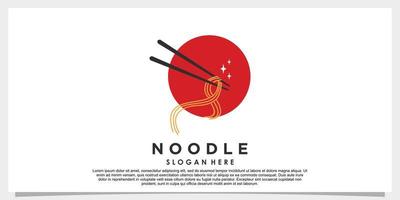 vecteur de conception de logo de nouilles ramen avec concept créatif