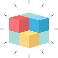 boîte labyrinthe puzzle solution cube plat couleur icône vecteur
