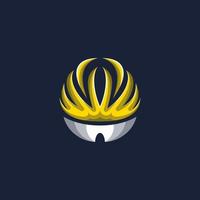 illustration vectorielle de casque de vélo logo vecteur