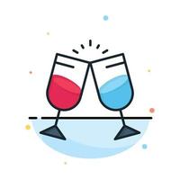 boire du jus d'alcool couple romantique abstrait modèle d'icône de couleur plate vecteur