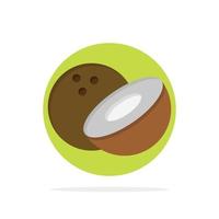 icône de couleur plate de fond de cercle abstrait de nourriture de noix de coco vecteur