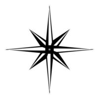 étoile de la boussole dans le style lineart. contour vector illustration isolé sur fond blanc.