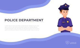 illustration vectorielle du concept de police. la police du pays. un homme en uniforme de policier. vecteur