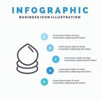 goutte éco écologie environnement ligne icône avec 5 étapes présentation infographie fond vecteur