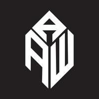 création de logo de lettre aaw sur fond noir. aaw concept de logo de lettre initiales créatives. conception de lettre aw. vecteur