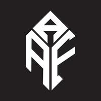 création de logo de lettre aaf sur fond noir. concept de logo de lettre initiales créatives aaf. conception de lettre aaf. vecteur