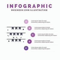 bannière drapeau guirlande irlande irlandais solide icône infographie 5 étapes présentation arrière-plan vecteur