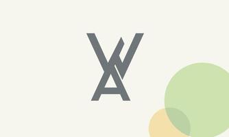 alphabet lettres initiales monogramme logo wa, aw, w et a vecteur