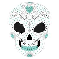 crâne de muertos turquoise vecteur