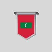 illustration du modèle de drapeau des maldives vecteur