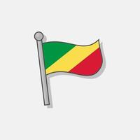 illustration du modèle de drapeau du congo vecteur