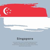 illustration du modèle de drapeau de singapour vecteur