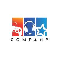 logo du jeu en ligne, logo de la société de jeux, journal du monde des joueurs en ligne vecteur