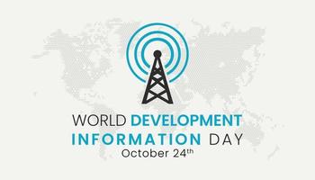 Journée mondiale d'information sur le développement. icône d'antenne d'information technologique. modèle pour le fond, la bannière, la carte, l'affiche. illustration vectorielle. vecteur