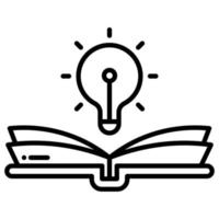 icône allumée sur un livre ouvert vecteur