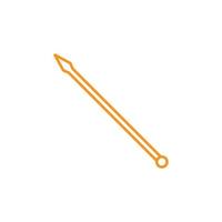eps10 icône de contour de lance vecteur orange isolé sur fond blanc. arme de lance médiévale avec symbole de tête pointue dans un style moderne simple et plat pour la conception de votre site Web, votre logo et votre application mobile