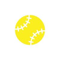 eps10 icône solide abstraite de balle de baseball vecteur jaune isolée sur fond blanc. symbole rempli de baseball dans un style moderne et plat simple pour la conception, le logo et l'application mobile de votre site Web