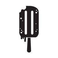 crème glacée en icône isolé de style silhouette bâton vecteur