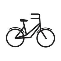sport récréatif de transport de vélo dans l'icône d'isolement de modèle de silhouette vecteur