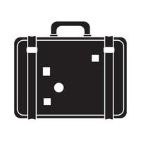 voyage d'été et tourisme de valise de vacances en icône isolé de style silhouette vecteur