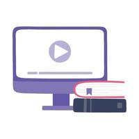 formation en ligne, séminaire vidéo sur les livres informatiques, éducation et cours d'apprentissage numérique vecteur