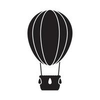 voyage d'été et vacances montgolfière récréative en icône isolée de style silhouette vecteur