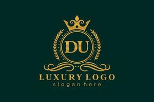 modèle de logo initial du luxe royal lettre du dans l'art vectoriel pour le restaurant, la royauté, la boutique, le café, l'hôtel, l'héraldique, les bijoux, la mode et d'autres illustrations vectorielles.