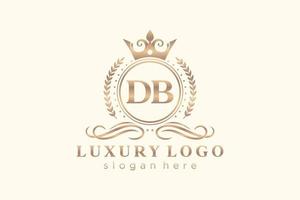 modèle initial de logo de luxe royal de lettre db dans l'art vectoriel pour le restaurant, la royauté, la boutique, le café, l'hôtel, l'héraldique, les bijoux, la mode et d'autres illustrations vectorielles.