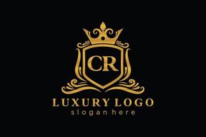 modèle initial de logo de luxe royal de lettre cr dans l'art vectoriel pour le restaurant, la royauté, la boutique, le café, l'hôtel, l'héraldique, les bijoux, la mode et d'autres illustrations vectorielles.