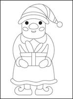 pages de livre de coloriage de noël pour les enfants vecteur