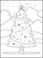 pages de livre de coloriage de noël pour les enfants vecteur