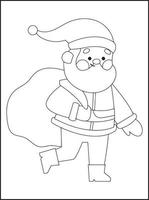 pages de livre de coloriage de noël pour les enfants vecteur