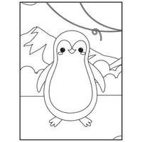 pages de livre de coloriage d'animaux mignons pour les enfants vecteur