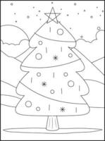 pages de livre de coloriage de noël pour les enfants vecteur