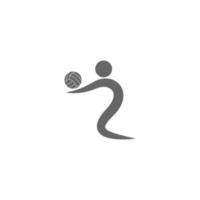 création d'icône logo volley-ball vecteur